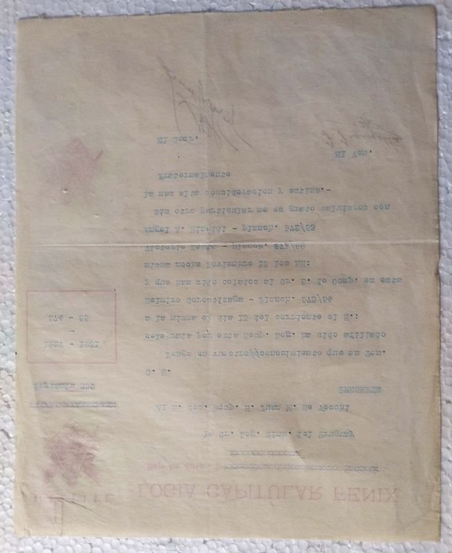 Documento Masonico Logia Capitular Fenix Uruguay 1930 - imagen 2