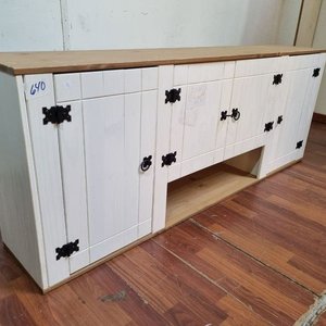 Mueble Aéreo Rústico Colonial con Estante y 4 Puertas - imagen 3
