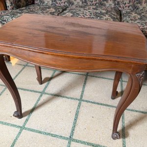 Mesa Auxiliar Estilo Luis XV Madera Maciza - imagen 1