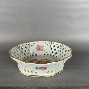 Bowl Decorativo Calado de Porcelana Schumann Arzberg Bavaria con Flores - imagen 4