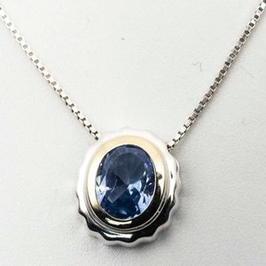 Cadena y Colgante de Plata con Topacio Azul - imagen 1