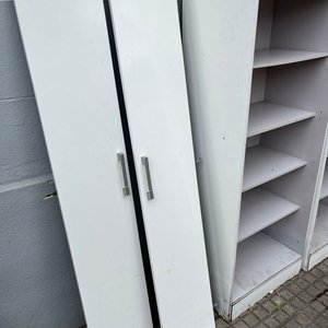 2 Muebles Multiusos Blancos en MDF con Puertas y Estantes - imagen 6
