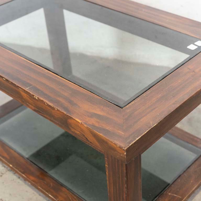 Mesa de living con tapa y estante de vidrio - imagen 2