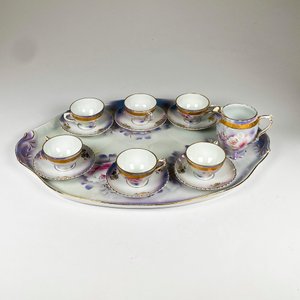 Juego de porcelana para cafe, pocillos, platillos,lechera y bandeja 14 piezas - imagen 2