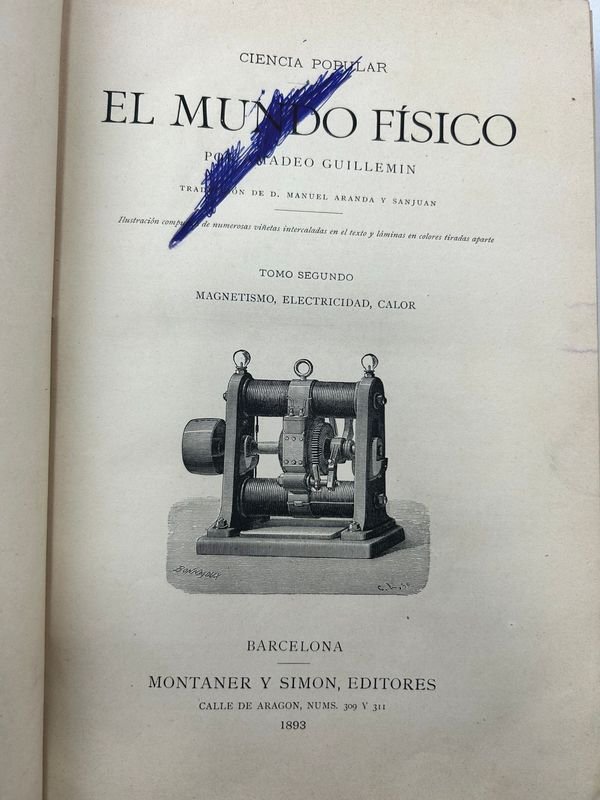 Tres tomos de El Mundo Físico de Amadeo Guillemin - Barcelona 1893 - imagen 5