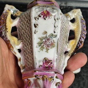 Potiche de Porcelana Estilo Oriental con Asas de Animales y Tapa - imagen 4