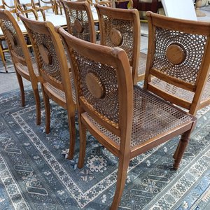 Seis Sillas de Roble con Asiento y Respaldo Esterillado Estilo Clásico - imagen 5