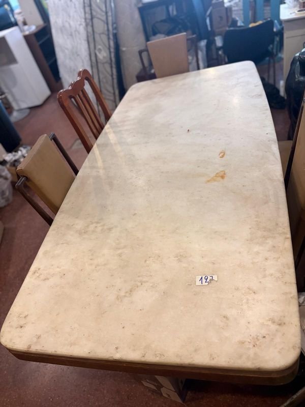 Juego de comedor de madera y marmol con 5 sillas - imagen 7