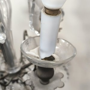 Araña Estilo Versalles con Columna de Vidrio y Caireles de Cristal - imagen 5