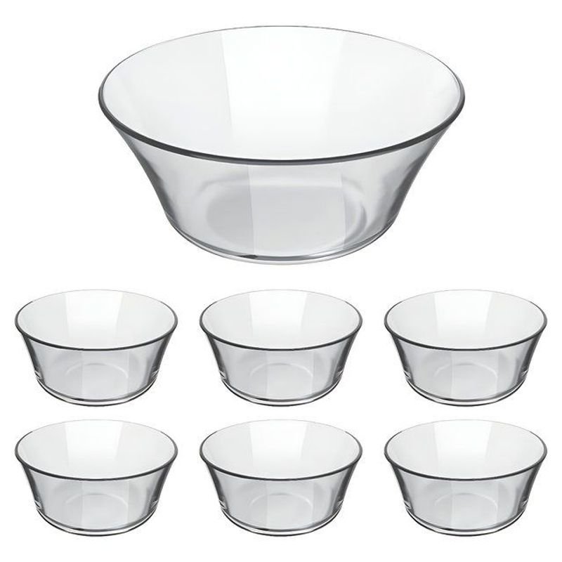Lote siguiente: Set de siete tazas de vidrio transparente