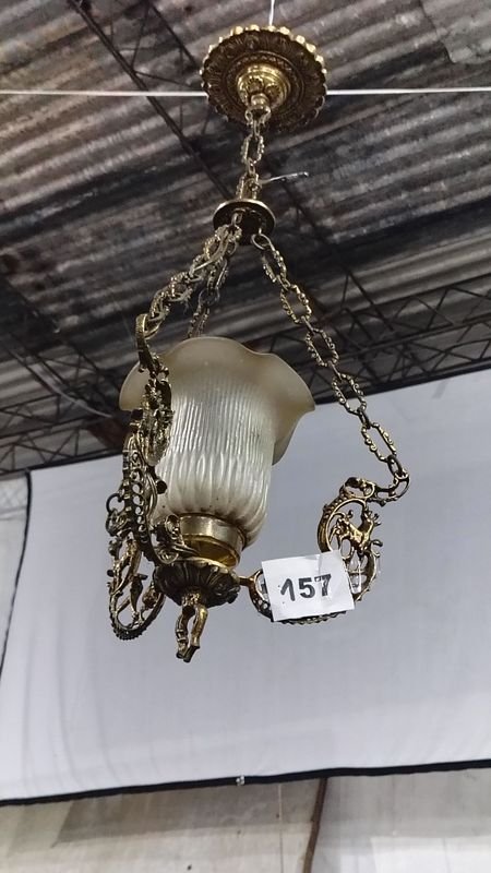 Lámpara de techo en bronce con plafón