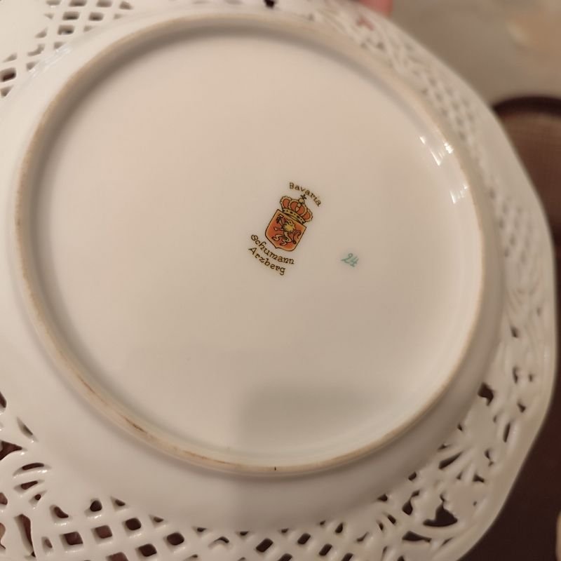 Lote de Platos Decorativos de Porcelana Alemana Calados - imagen 4