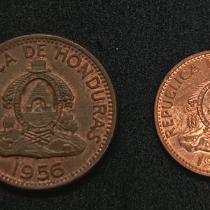 Lote de 2 Monedas de Honduras: 1 Centavo 1992 y 2 Centavos 1956 de Cobre - imagen 2