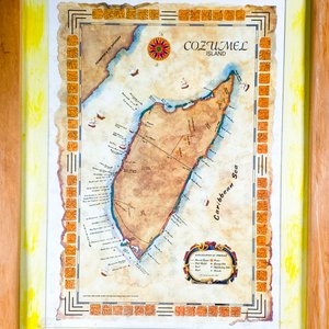 Cuadro "Isla Cozumel" con Marco Rústico de Madera - imagen 2