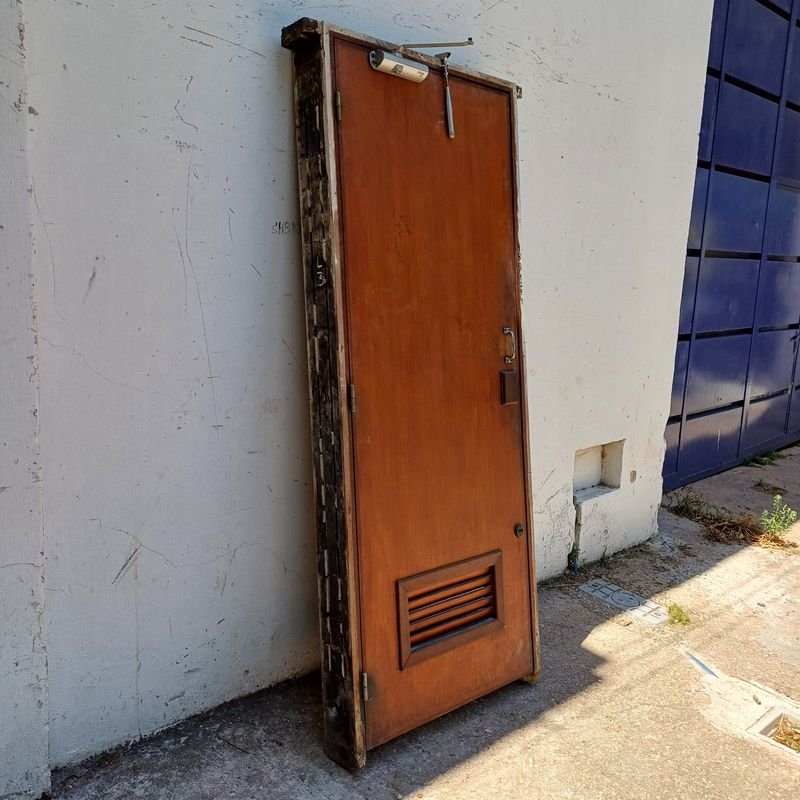 Puerta de contrachapado de cedro con marco en cedro y brazo hidráulico - imagen 6
