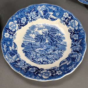 Lote de 5 Platos de Loza Inglesa "Teddington Locks" - Palissy Pottery - imagen 5