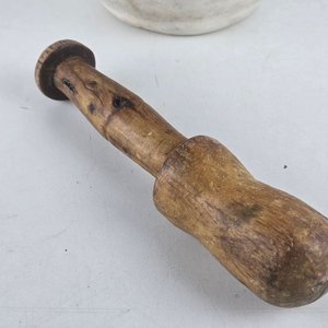 Antiguo Mortero de Mármol con Majadero de Madera - imagen 5