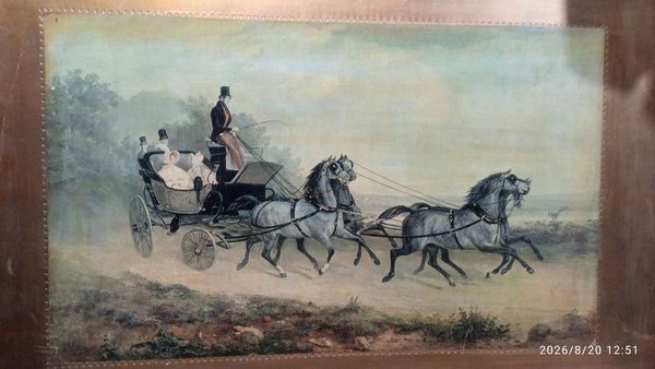 Reproducción "The Barouche" (La Calesa) de Horace Vernet - 73x50 cm
