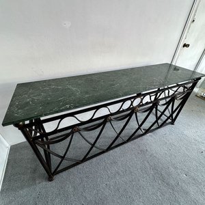 Mostrador/Recibidor con Base de Hierro Forjado y Tapa de Mármol Verde - imagen 3