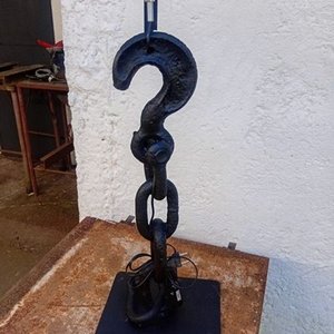 Lámpara de Mesa con Gancho de Barco y Cadena, Instalación Nueva - imagen 3
