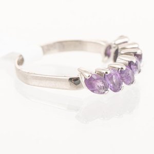 Anillo Medio Sin Fin Oro 18k con Amatistas Talla 17.5 mm - imagen 2