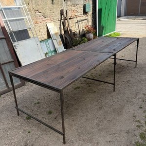 Mesa Plegable Grande de Madera y Hierro - imagen 3