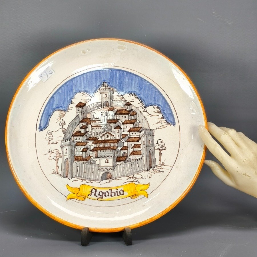 Plato decorativo en cerámica pintado a mano firmado 'Rampini' - imagen 3