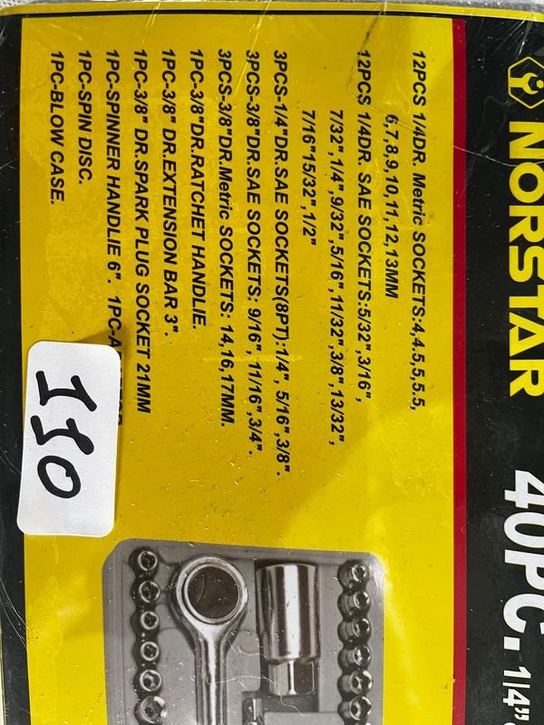 Juego de Dados Norstar 40 Piezas 1/4" y 3/8"