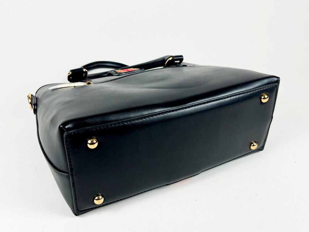 Cartera de Dama Zenit en Negro con Detalles Rojos - imagen 3