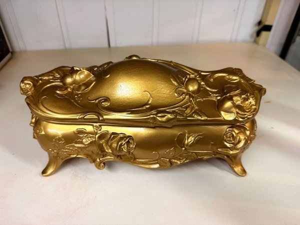 Joyero de gran tamaño en metal dorado - imagen 5