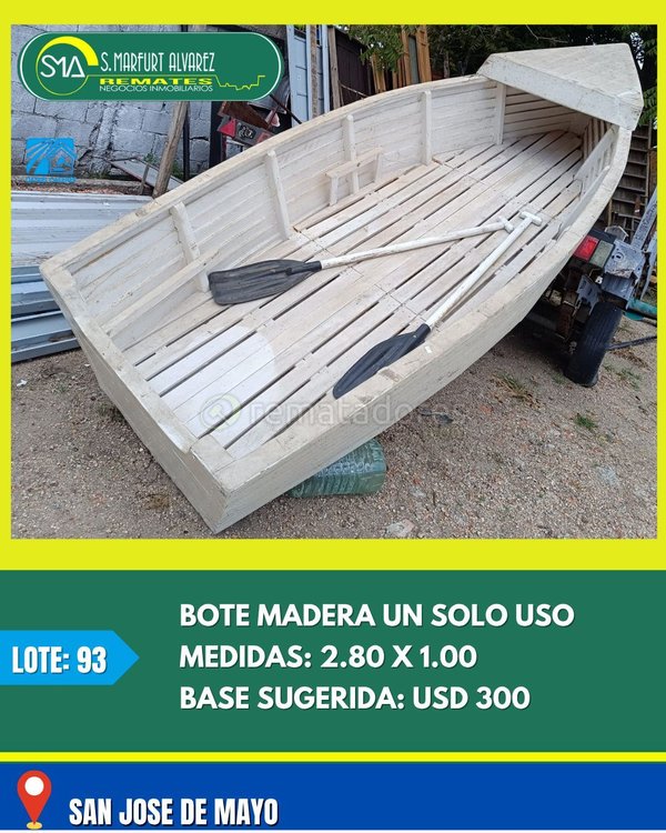 Bote de Madera para un Solo Uso