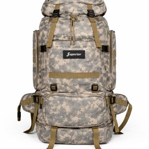 Mochila Campista Grande Camuflada Superior Gris/Beige - imagen 3