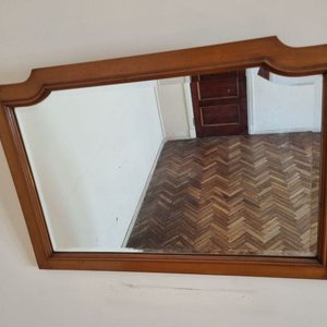 Espejo de Pared Vintage con Marco de Madera y Copete Curvo - imagen 3