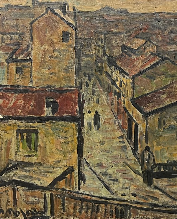 Alceu Ribeiro "Perspectiva de pueblo" Óleo sobre Tela (46x36 cm) - imagen 1