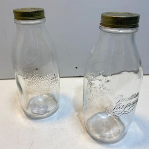 Lote de 5 Recipientes y Botellas de Vidrio Vintage: Conaprole, Damajuana y Frascos - imagen 5