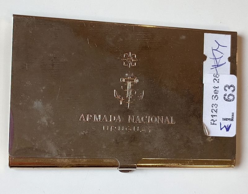 Tarjetero Metálico Grabado Armada Nacional Uruguay