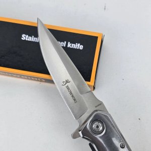Navaja Plegable Browning Acero Inoxidable con Mango de Madera - imagen 2