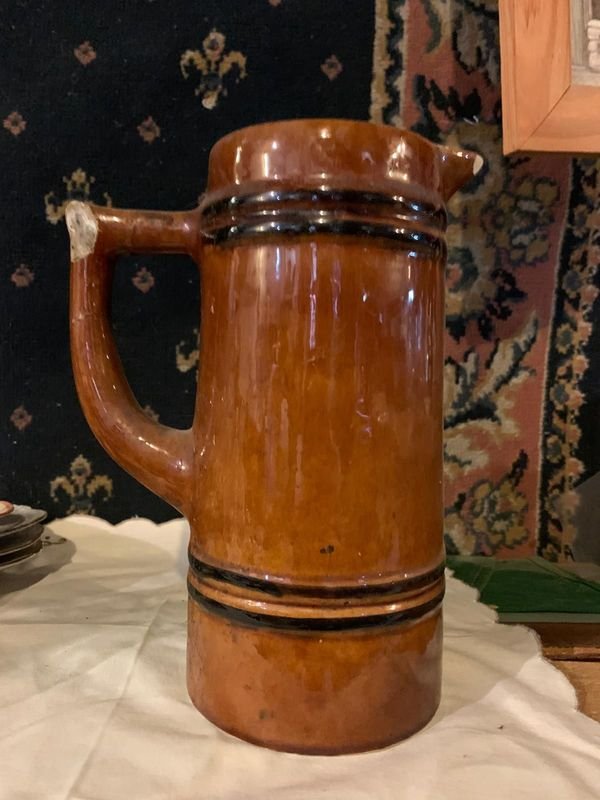 Jarra cervecera o chopp de cerámica esmaltada decorativa - imagen 2
