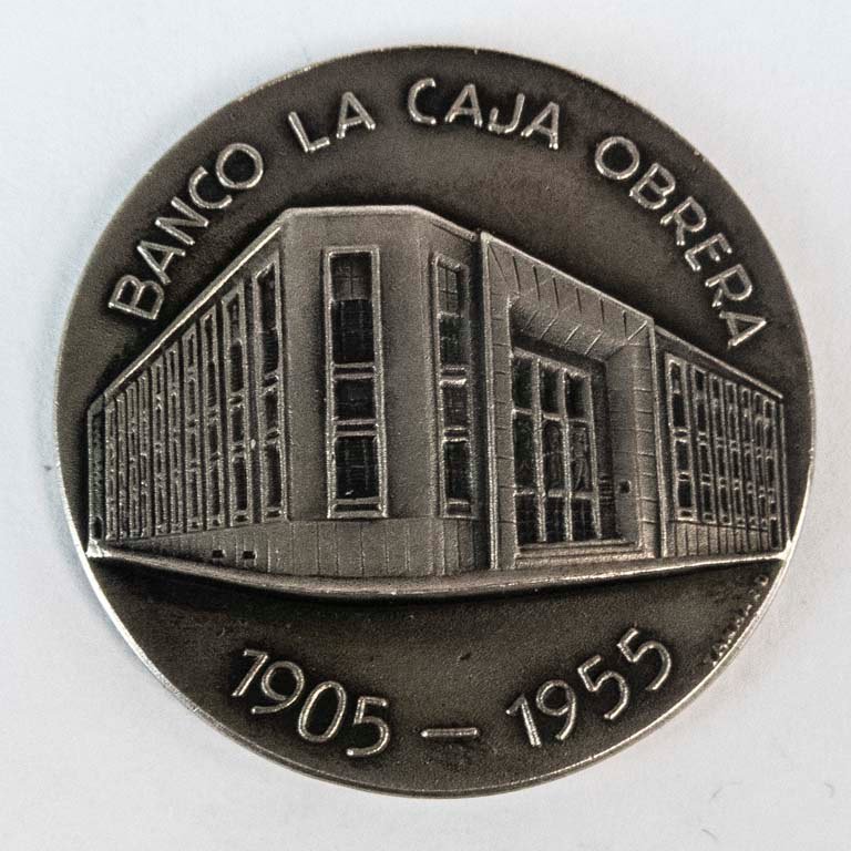 Medalla de Plata Uruguay Banco La Caja Obrera 1905-1955