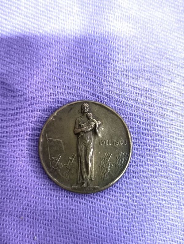 Medalla Patriótica Suiza Bronce 1940 Día Nacional Militar - imagen 1