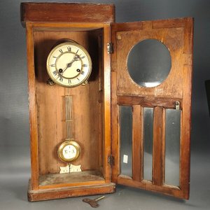 Antiguo Reloj de Pared Alemán Junghans con Carillón, Llave y Péndulo - imagen 8