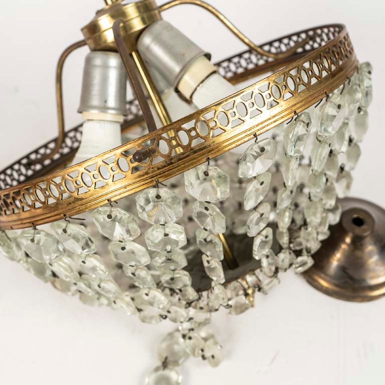 Colgante de metal calado con caireles de 3 luces para decorar - imagen 2