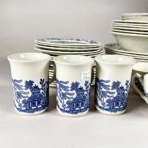 Juego de Loza Inglesa Azul "Willow Pattern" - 55 Piezas - imagen 4
