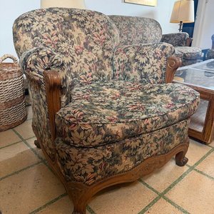Sillón Luis XV de 1 Cuerpo Tapizado Floral - imagen 4