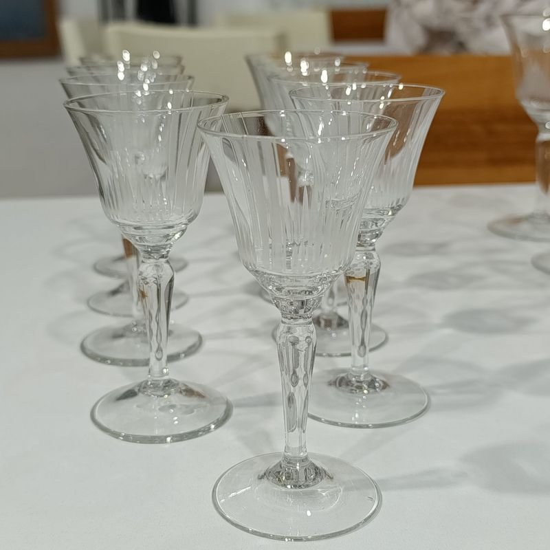 Copas de Cristal Tallado Estilo Cáliz Acampanado