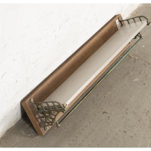 Repisa Ganchera de Bronce y Madera con Tapa de Porcelanato - imagen 3
