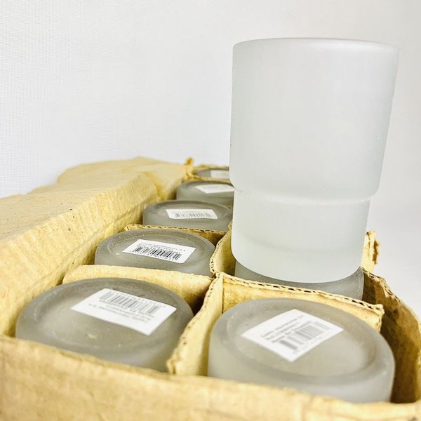 Vasos de vidrio esmerilado NUEVOS en caja - imagen 3