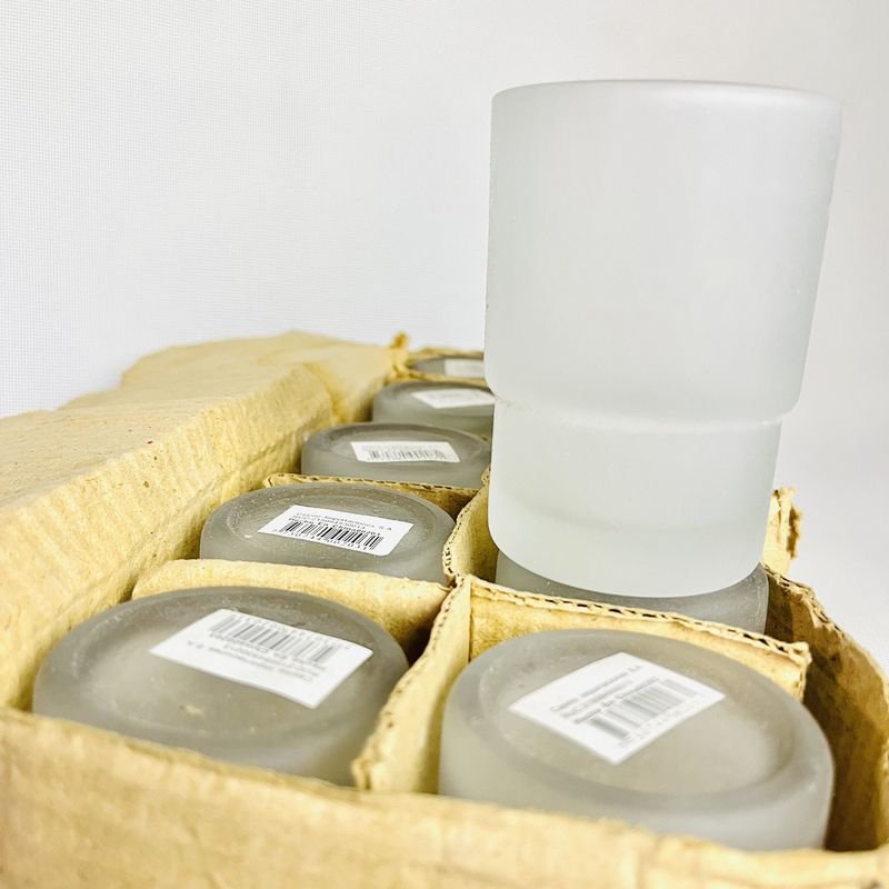 Vasos de vidrio esmerilado NUEVOS en caja - imagen 3