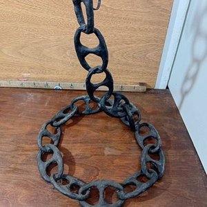 Lámpara de Pie Artesanal con Cadena de Barco, Hierro Negro - imagen 4