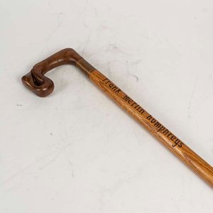 Bastón de Madera con Mango de Pato y Grabado "Frank Merlin Humphreys" - imagen 1